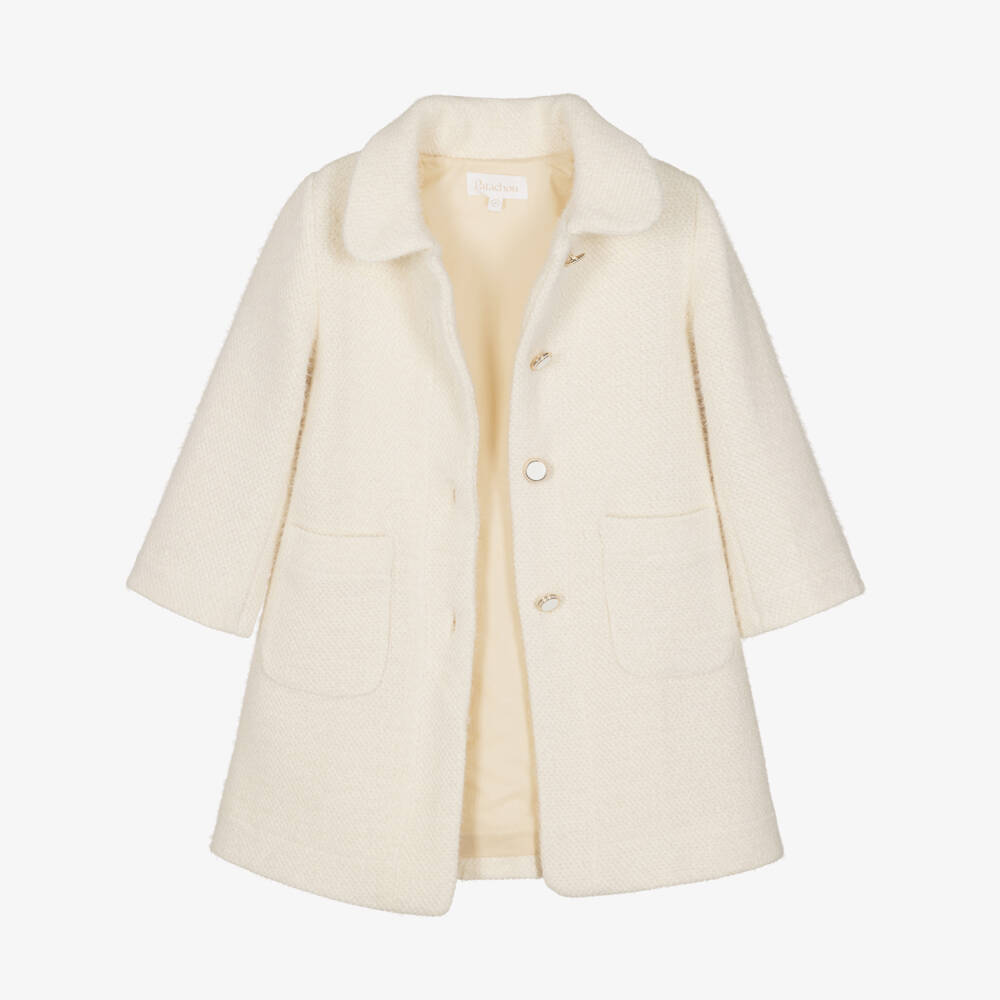 Patachou-Girls Ivory Classic Coat | Childrensalon