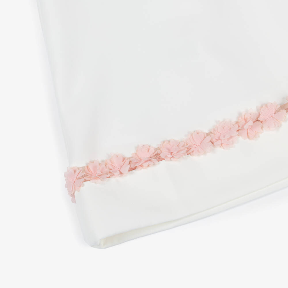 Patachou-فستان بنات كريب مزين بتول ورود لون عاجي | Childrensalon