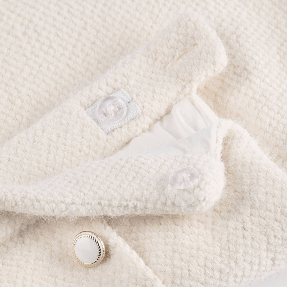 Patachou-Girls Ivory Fluffy Skirt with Ricrac Trim | Childrensalon