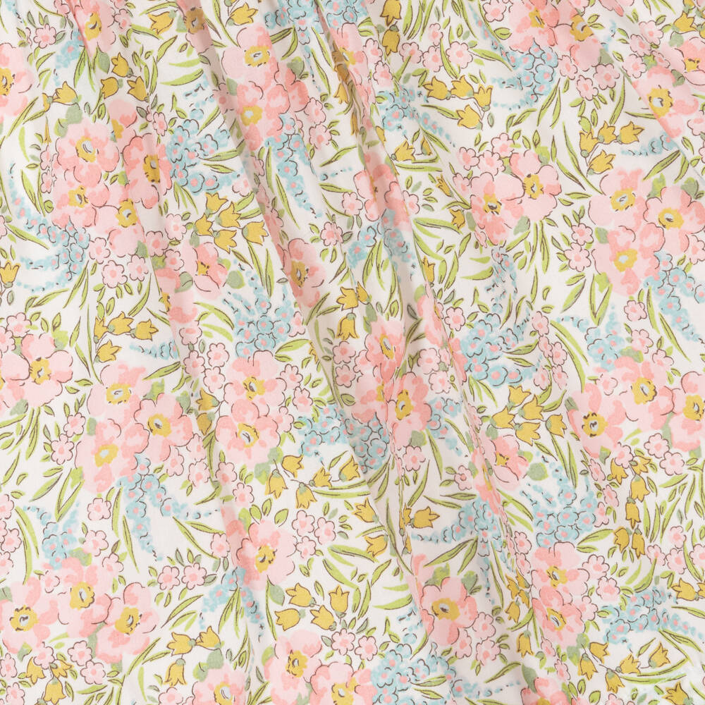 Patachou-Girls Ivory & Pink Cotton Liberty Print Dress | Childrensalon