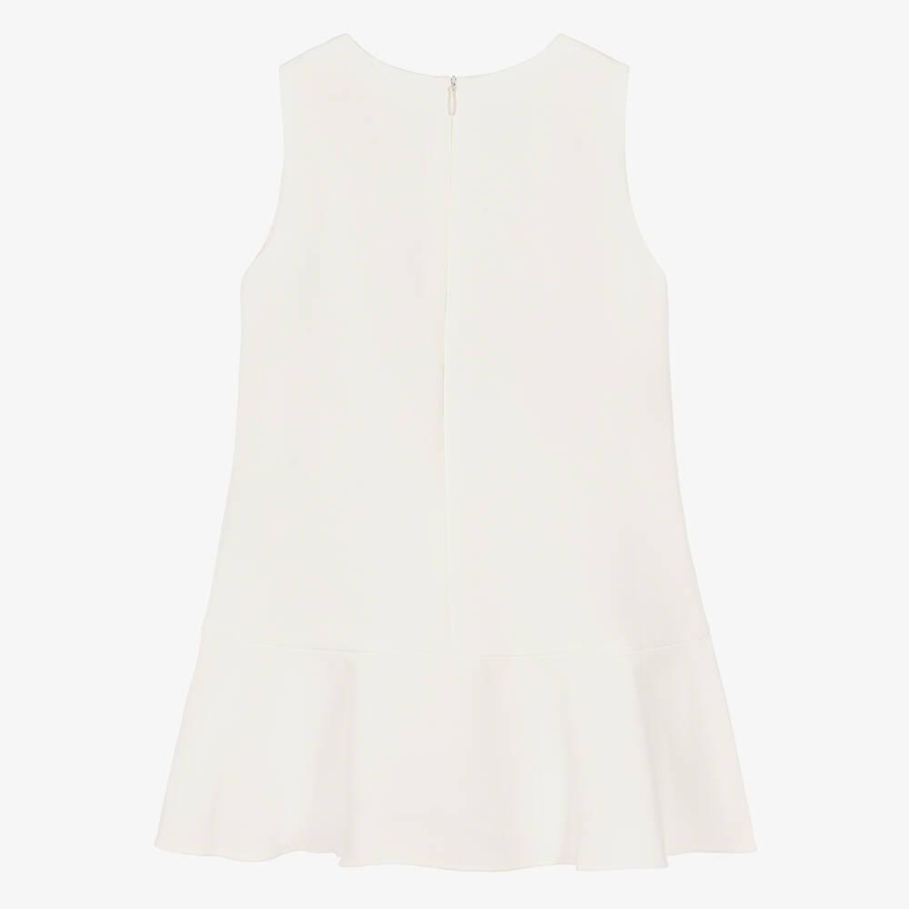 Patachou-Girls Ivory Watercolour Floral Print Crêpe Dress | Childrensalon