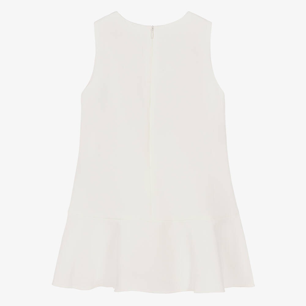 Patachou-Girls Ivory Watercolour Floral Print Crêpe Dress | Childrensalon