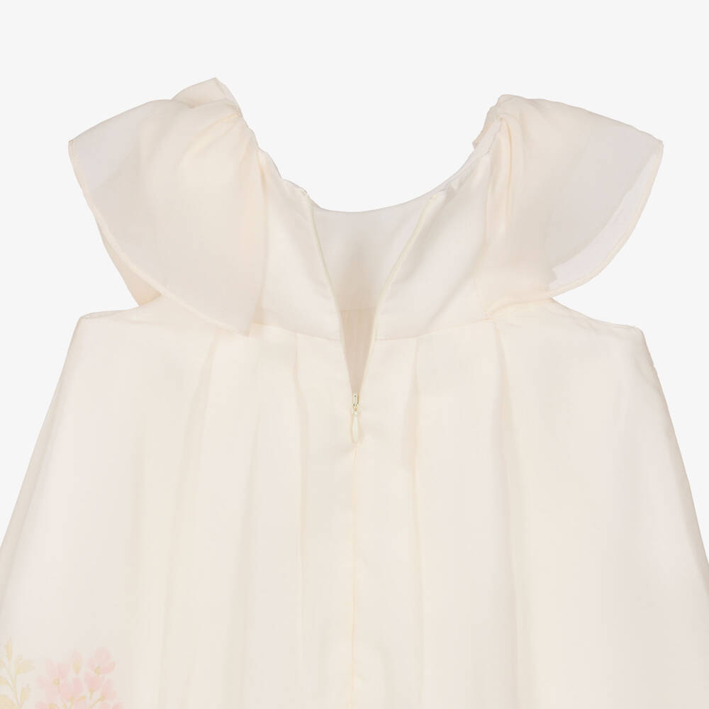 Patachou-Girls Ivory & Yellow Floral Chiffon Dress with Bow | Childrensalon