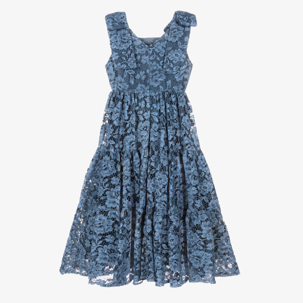 Patachou-Платье длинное синее кружевное для девочек | Childrensalon
