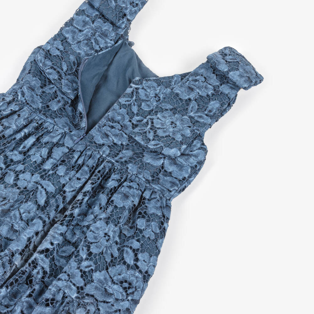 Patachou-Платье длинное синее кружевное для девочек | Childrensalon