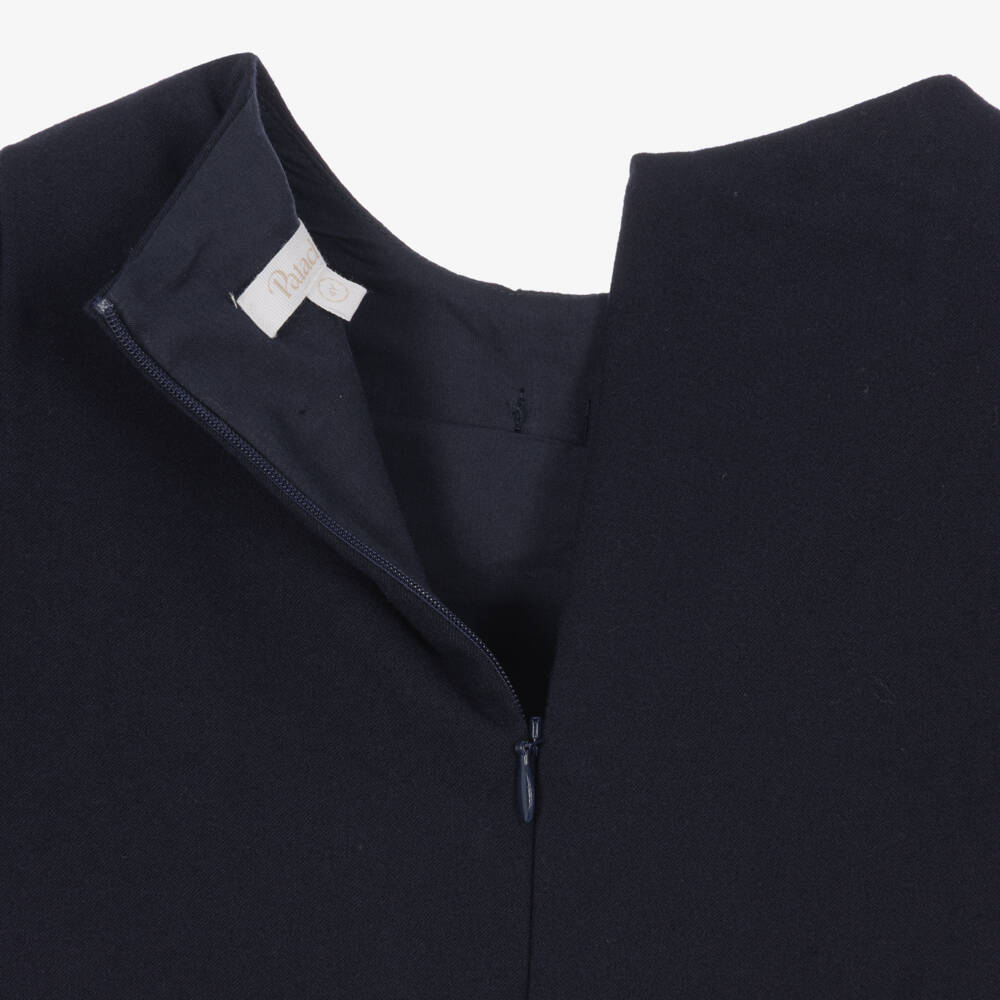 Patachou-Girls Navy Blue Dropped Waist Dress with Bows | Childrensalon