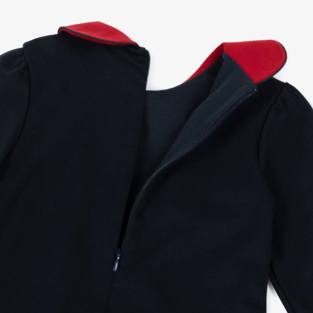 Patachou-فستان تارتان مزين بكسرات وفيونكات لون كحلي وأحمر | Childrensalon