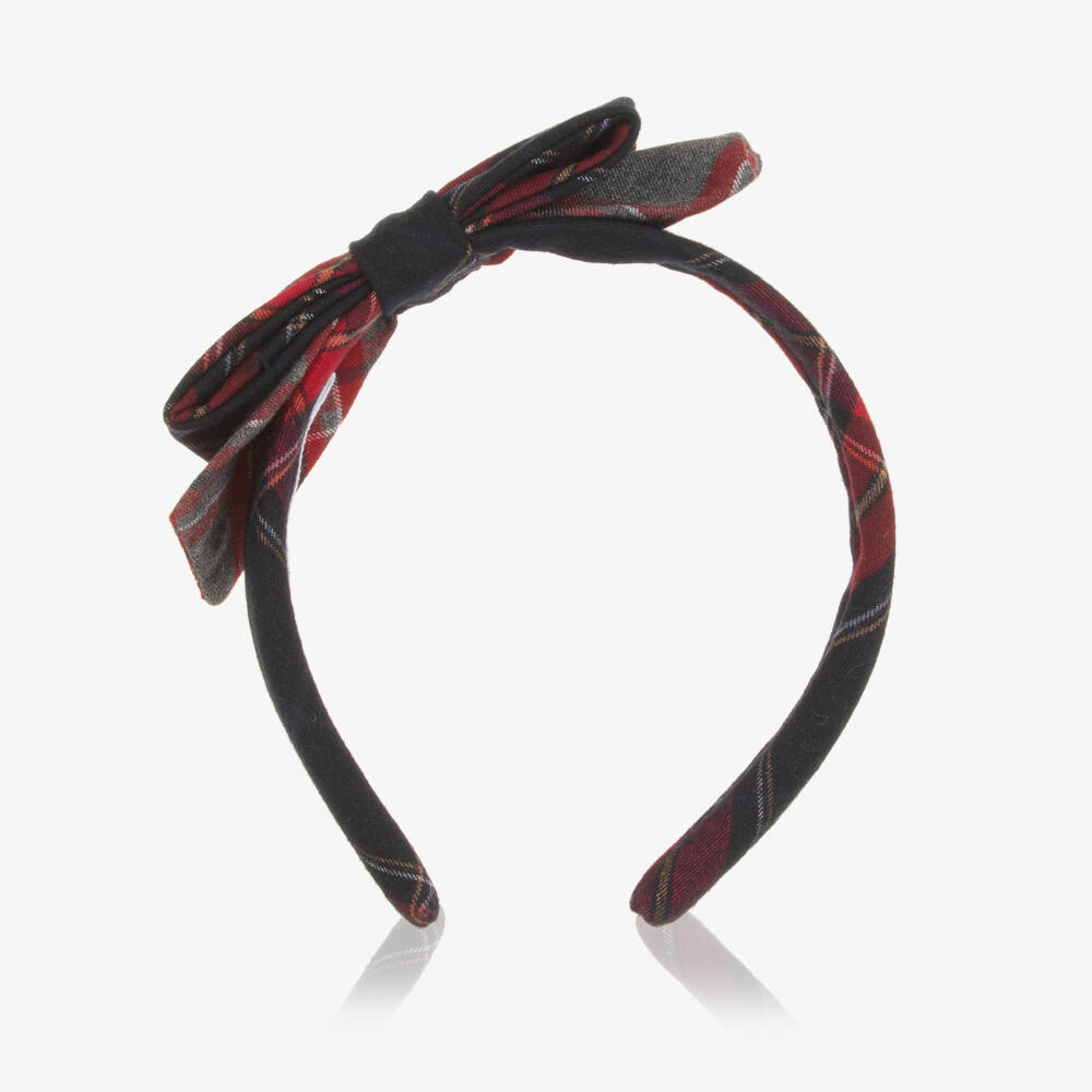 Patachou-Ободок сине-красный в клетку для девочек | Childrensalon