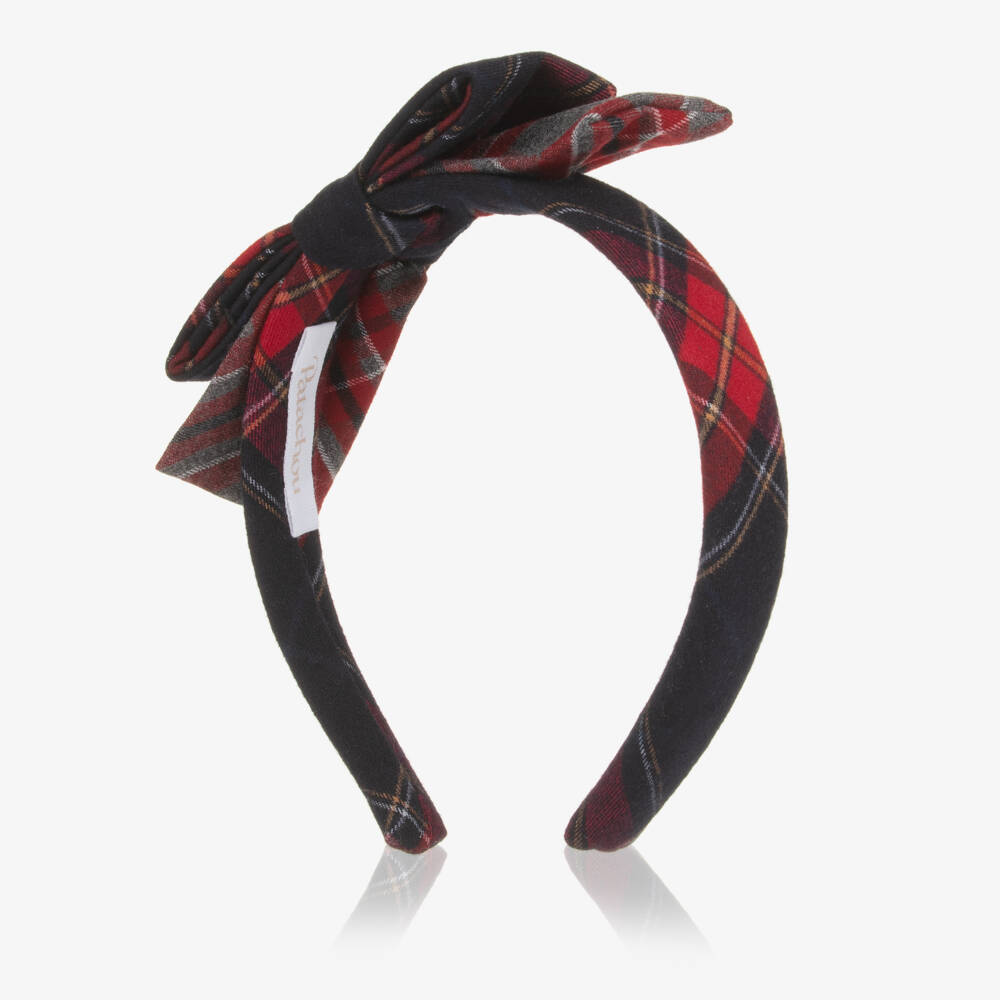 Patachou-Ободок сине-красный в клетку для девочек | Childrensalon