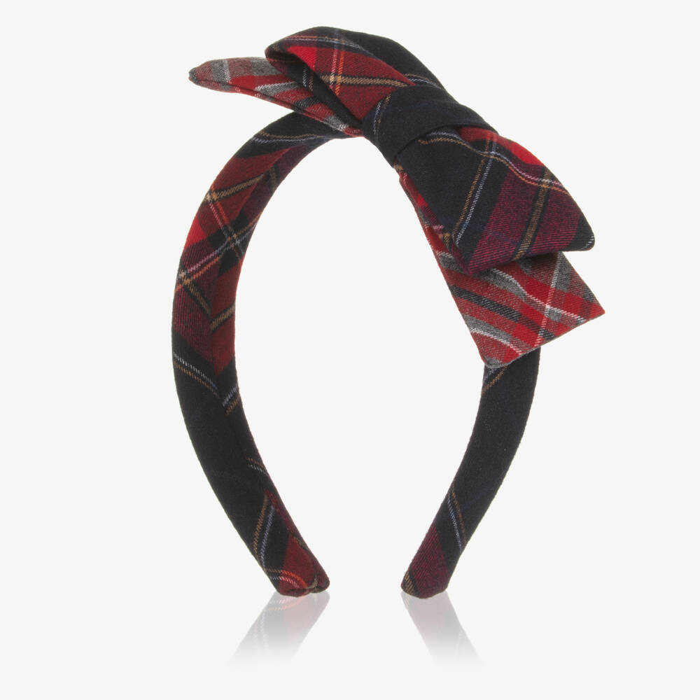 Patachou-Ободок сине-красный в клетку для девочек | Childrensalon