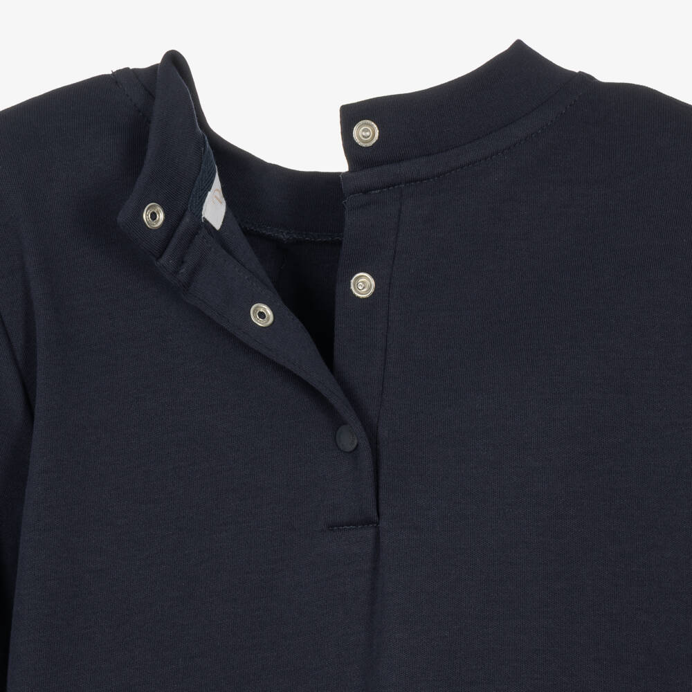 Patachou-Girls Navy Blue Tracksuit with Frilly Hem | Childrensalon