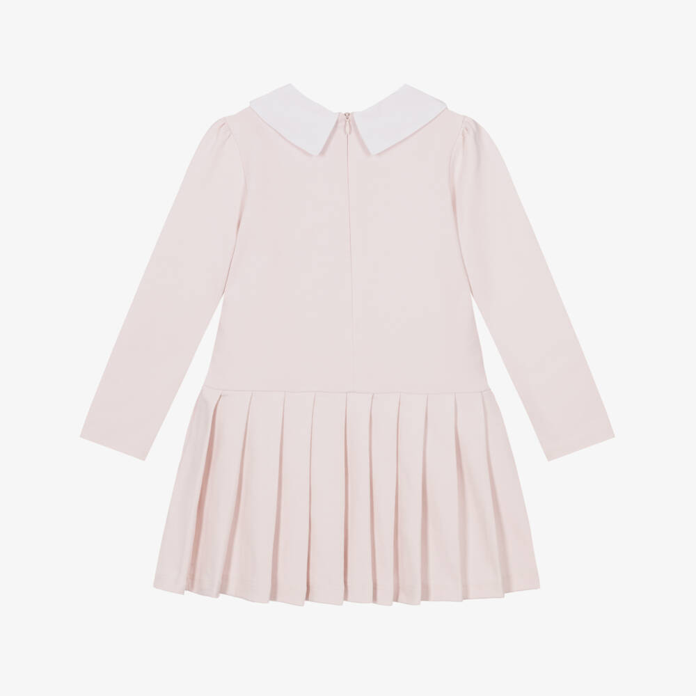 Patachou-Girls Pale Pink Milano Jersey Collared Dress | Childrensalon