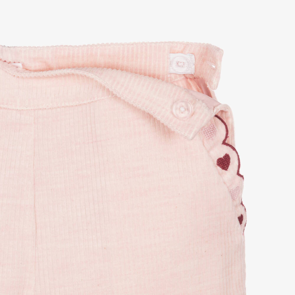 Patachou-Girls Pale Pink Wide Leg Corduroy Trousers | Childrensalon