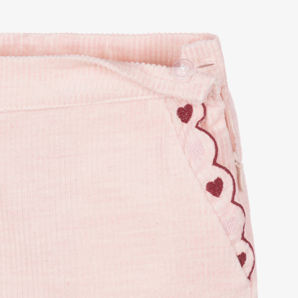 Patachou-Girls Pale Pink Wide Leg Corduroy Trousers | Childrensalon