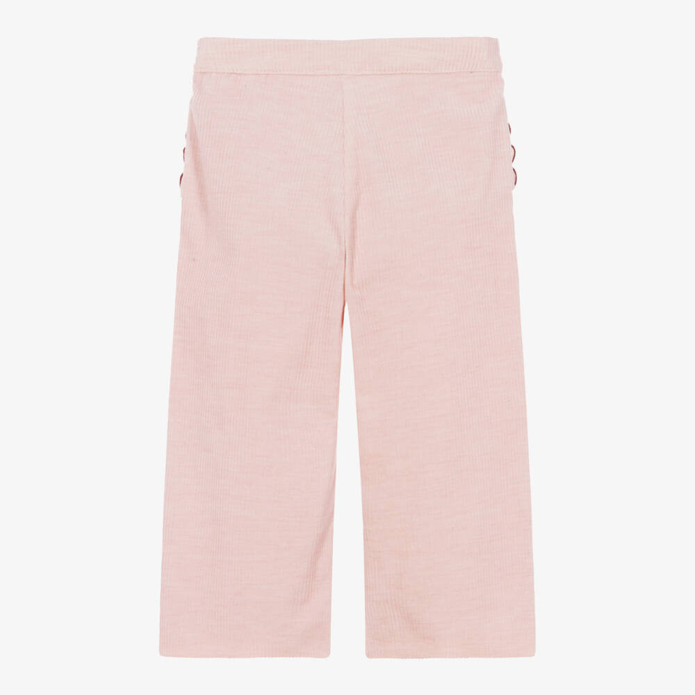 Patachou-Girls Pale Pink Wide Leg Corduroy Trousers | Childrensalon