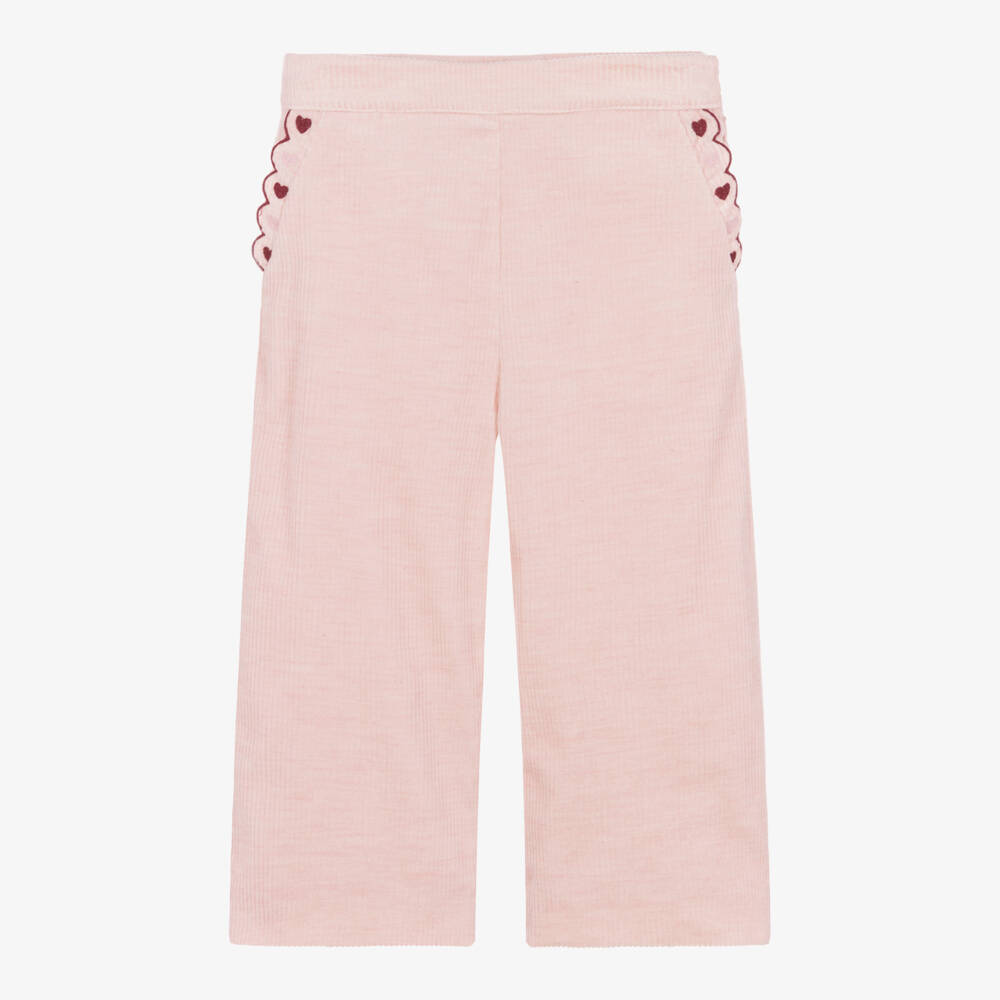 Patachou-Girls Pale Pink Wide Leg Corduroy Trousers | Childrensalon