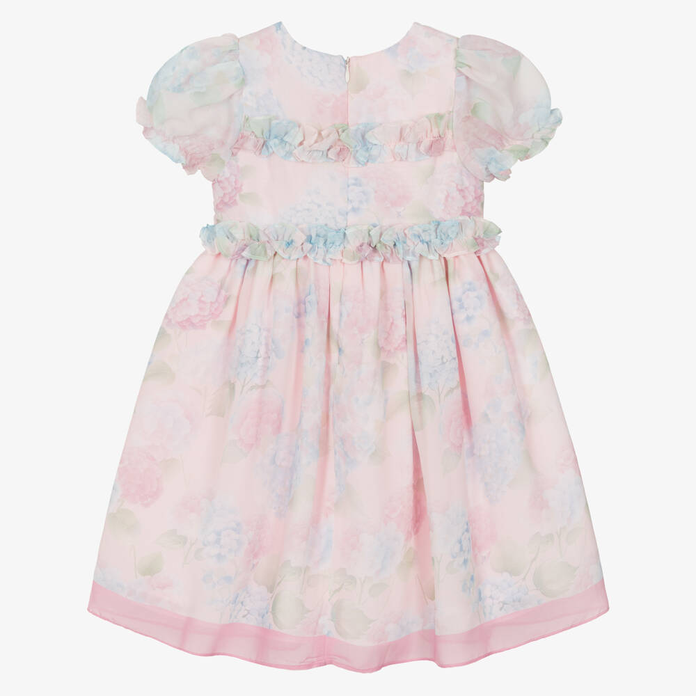 Patachou-Girls Pastel Pink Dress with Floral Print | Childrensalon