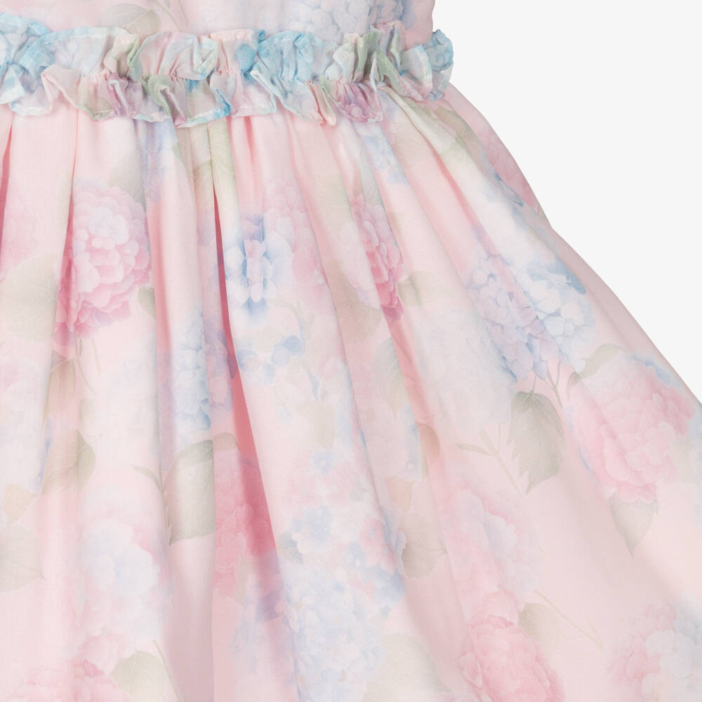 Patachou-Girls Pastel Pink Dress with Floral Print | Childrensalon