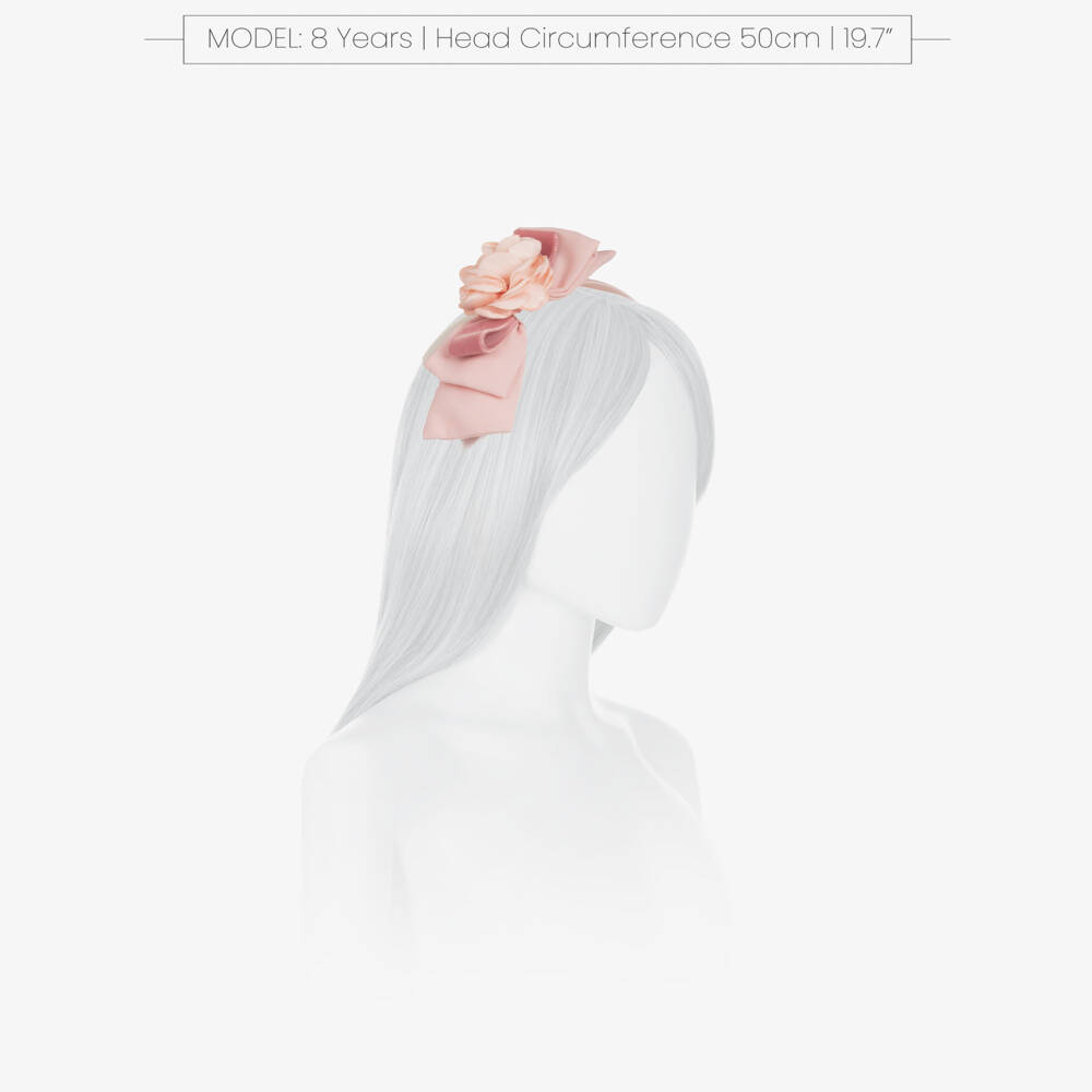 Patachou-Ободок розовый шифоновый с бантом и цветком для девочек | Childrensalon