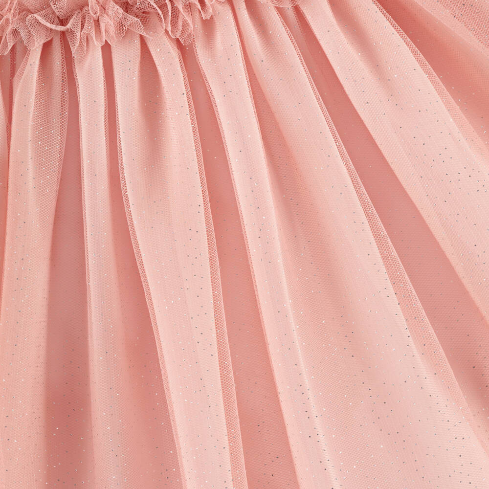Patachou-Girls Pink Chiffon & Tulle Cape Style Dress | Childrensalon
