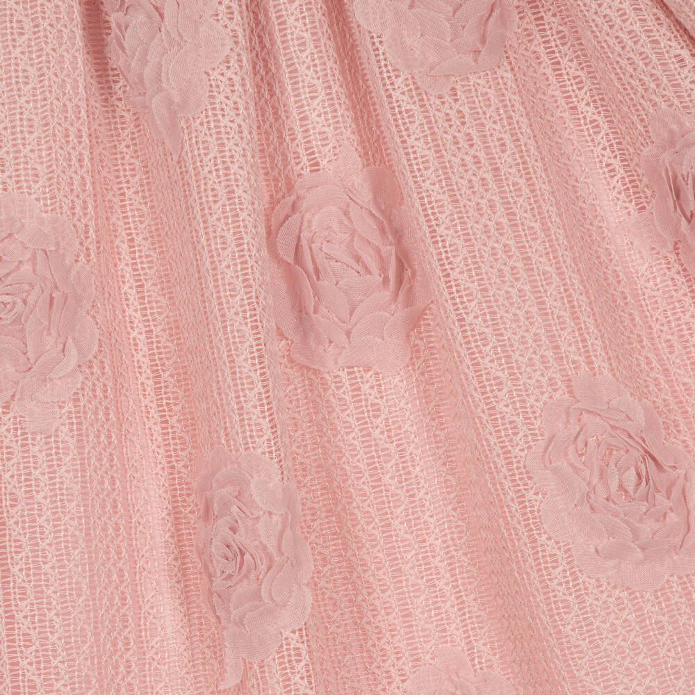 Patachou-Girls Pink Dress with Bow & Flowers | Childrensalon