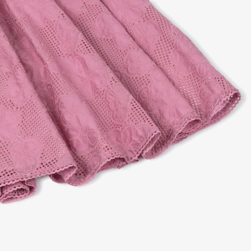 Patachou-فستان دانتيل مطرز بورود لون زهري للبنات | Childrensalon