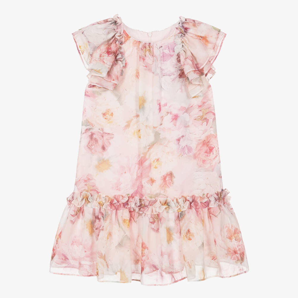 Patachou-فستان شيفون لون زهري للبنات | Childrensalon