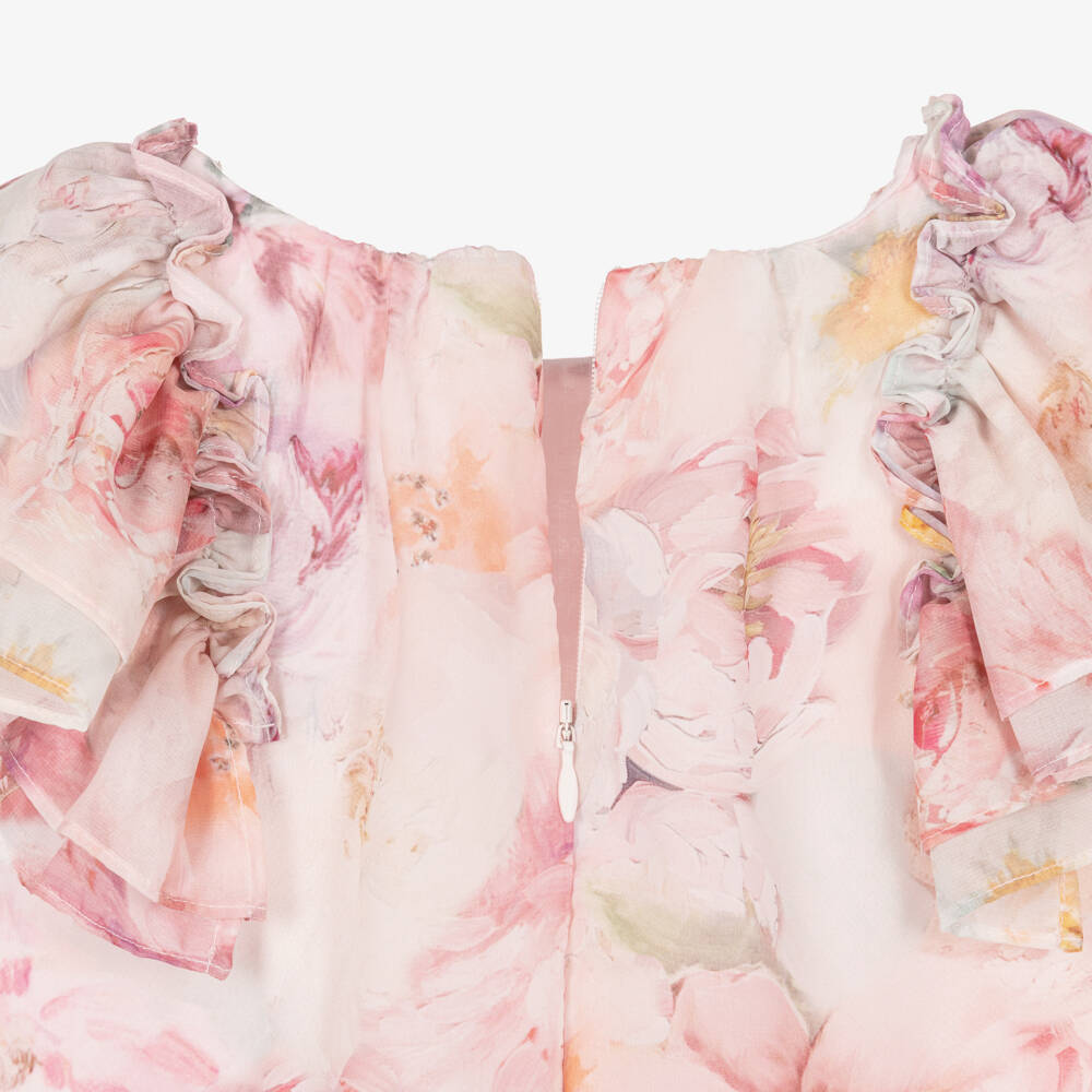 Patachou-فستان شيفون لون زهري للبنات  | Childrensalon