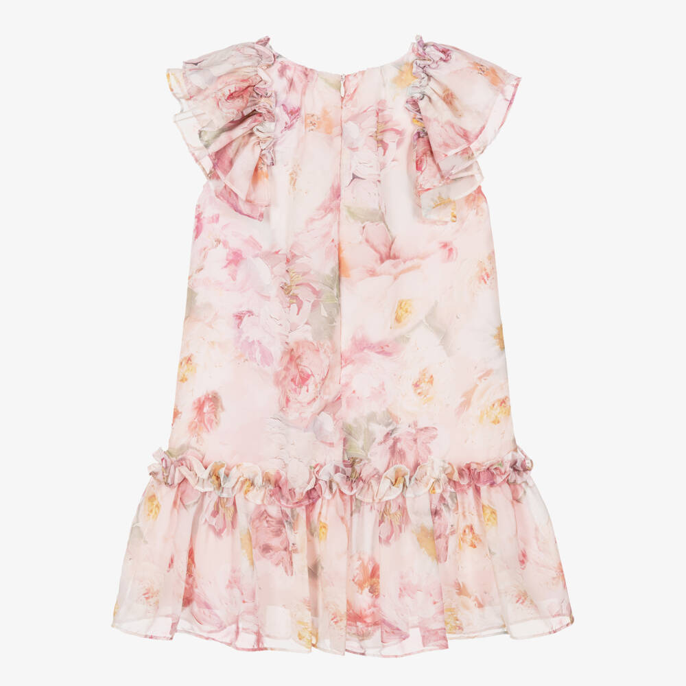 Patachou-فستان شيفون لون زهري للبنات  | Childrensalon