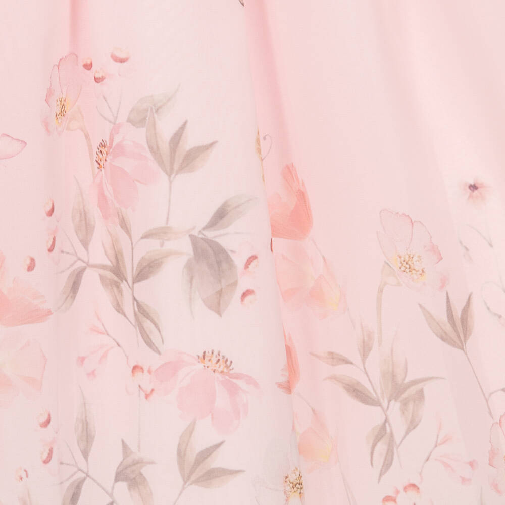Patachou-Girls Pink Floral Chiffon Dress with Bow | Childrensalon