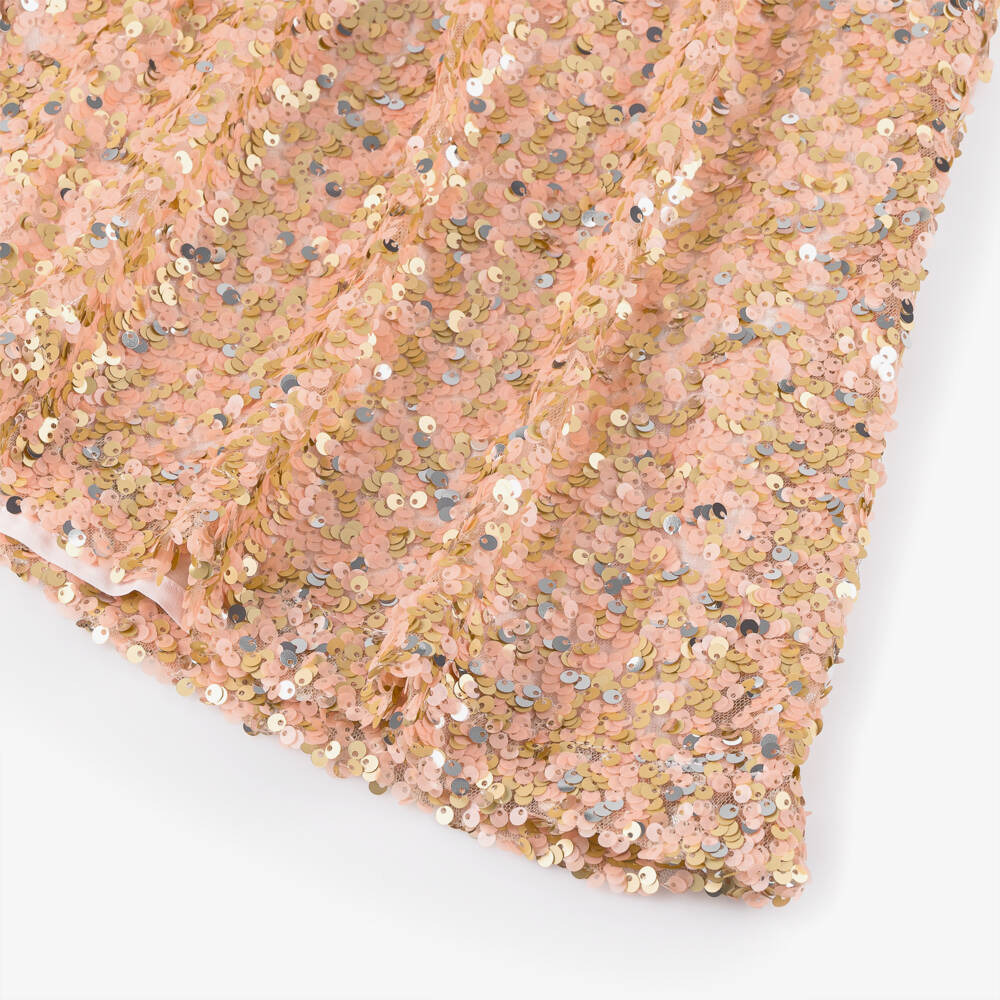Patachou-Girls Pink & Gold Sequin Dress | Childrensalon