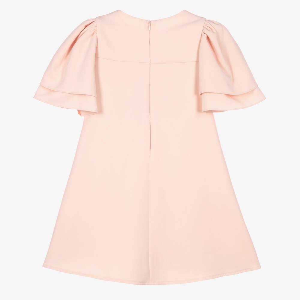Patachou-Girls Pink Pleated Dress with Bow Bodice | Childrensalon