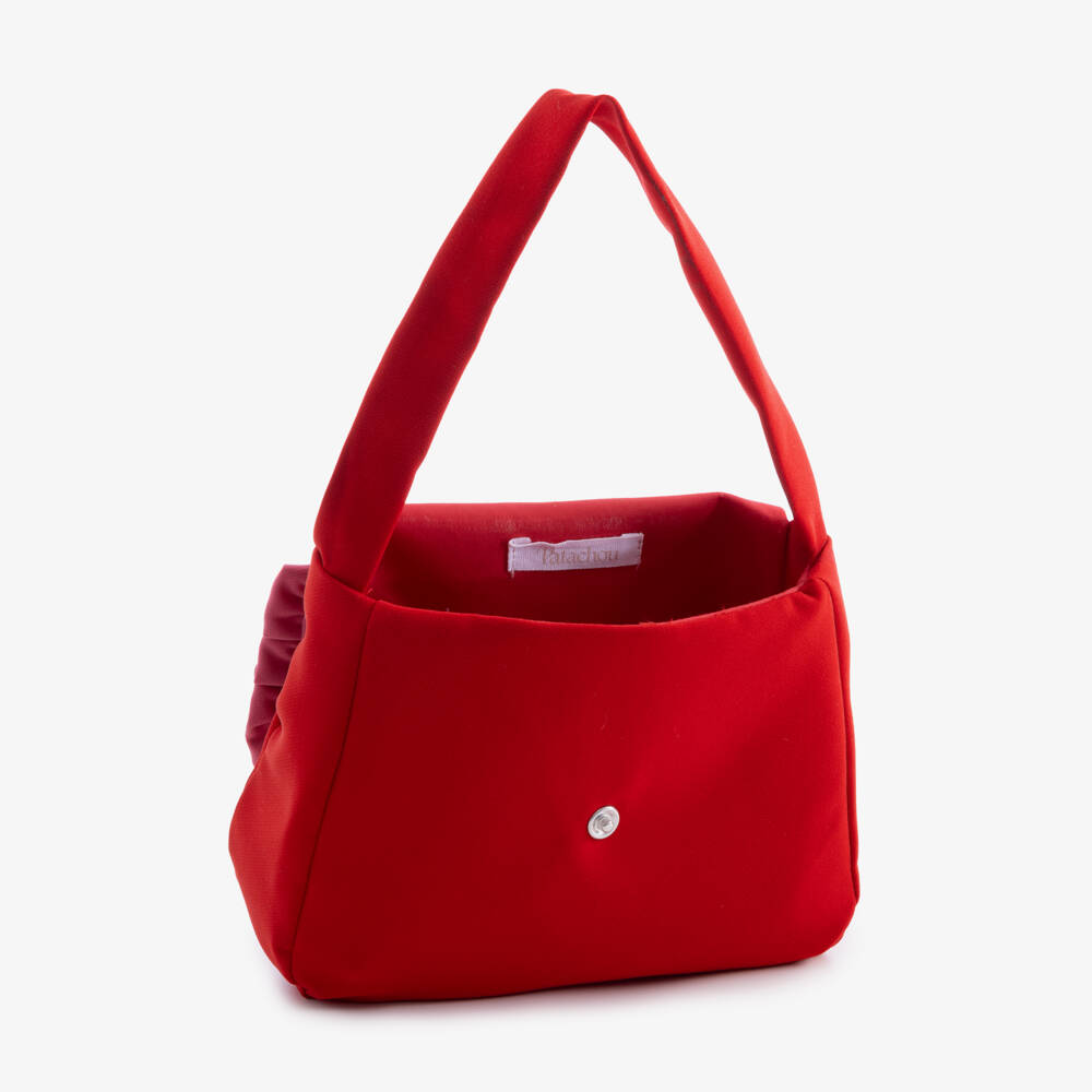 Patachou-Girls Pink & Red Crêpe Handbag (18cm) | Childrensalon