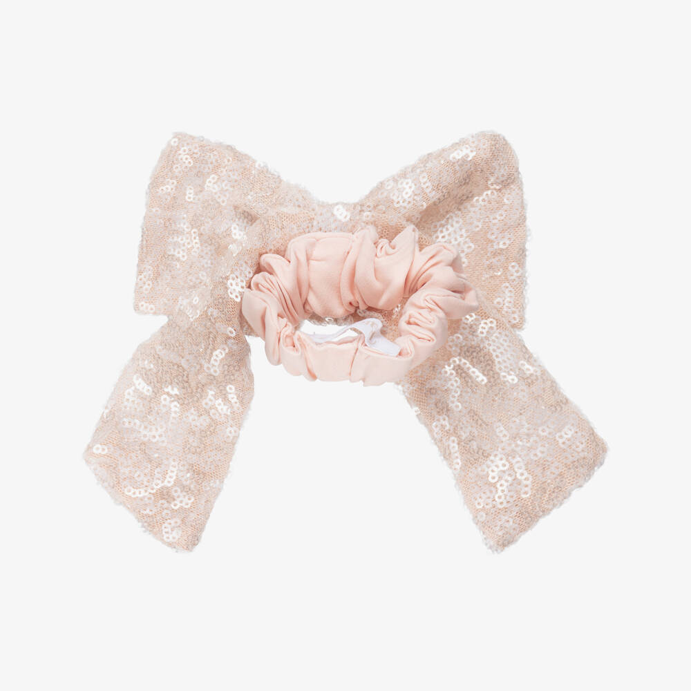 Patachou-ربطة شعر مزينة بفيونكة تول وترتر لون زهري للبنات (15 سم) | Childrensalon