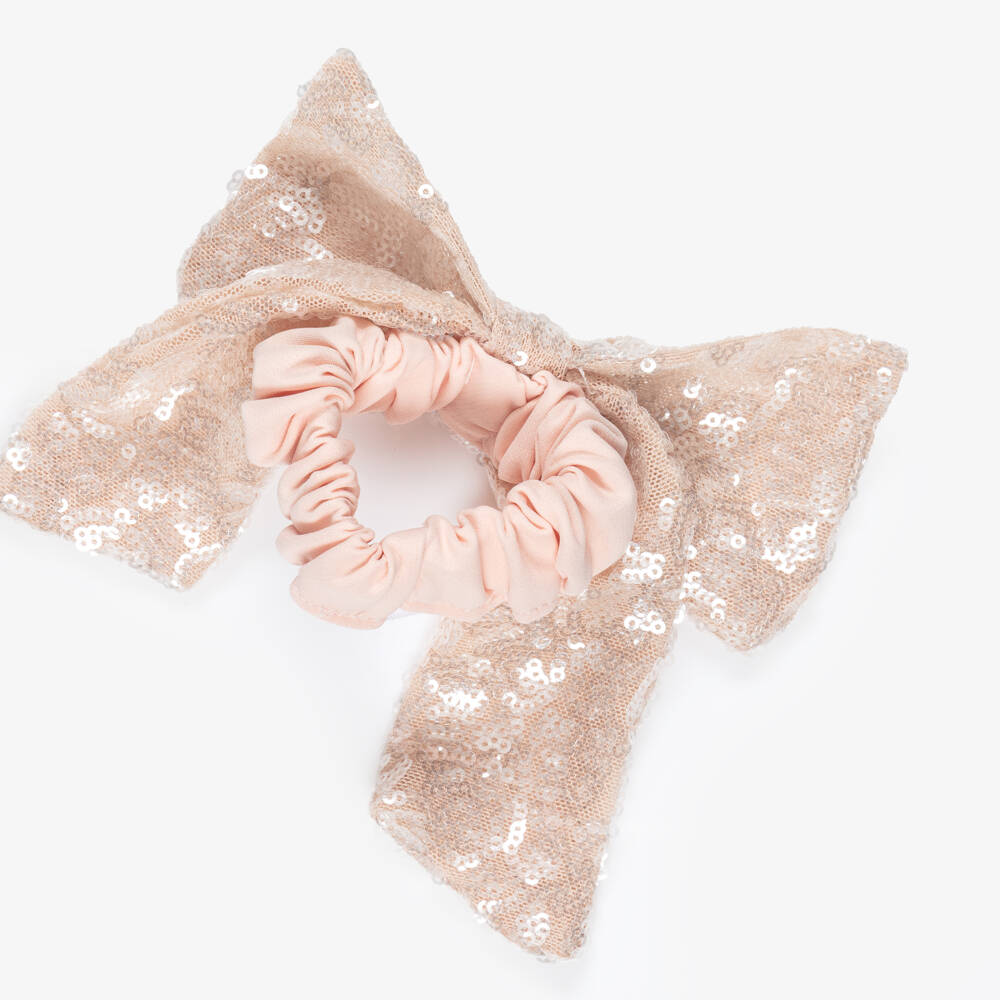 Patachou-ربطة شعر مزينة بفيونكة تول وترتر لون زهري للبنات (15 سم) | Childrensalon