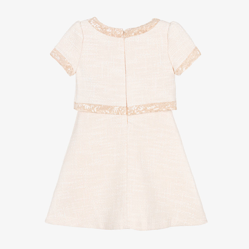 Patachou-فستان جاكيت تويد مزين بترتر لون زهري للبنات | Childrensalon