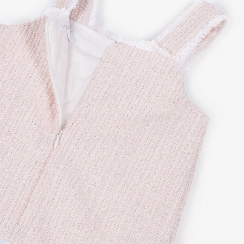 Patachou-Girls Pink & Silver Sparkly Tweed Dress | Childrensalon
