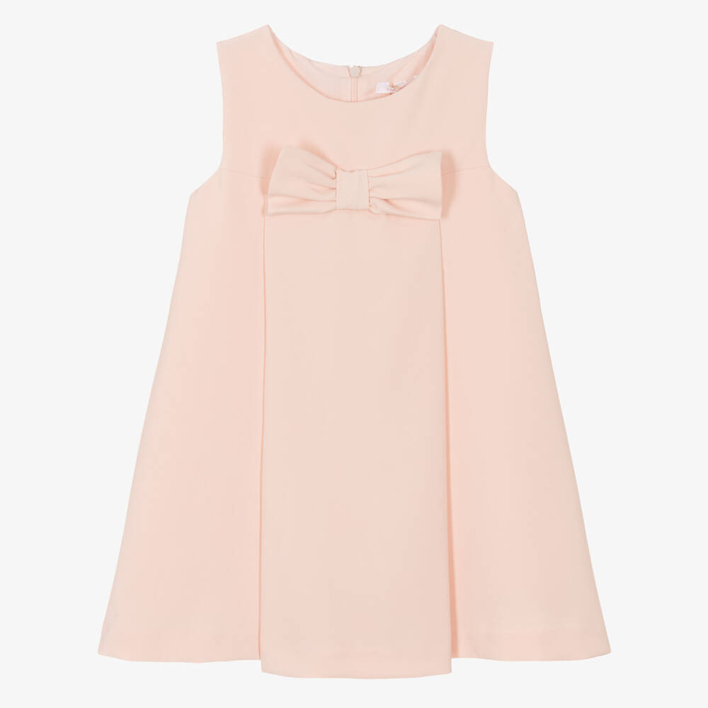 Patachou-Girls Pink Sleeveless A-Line Dress with Bow | Childrensalon