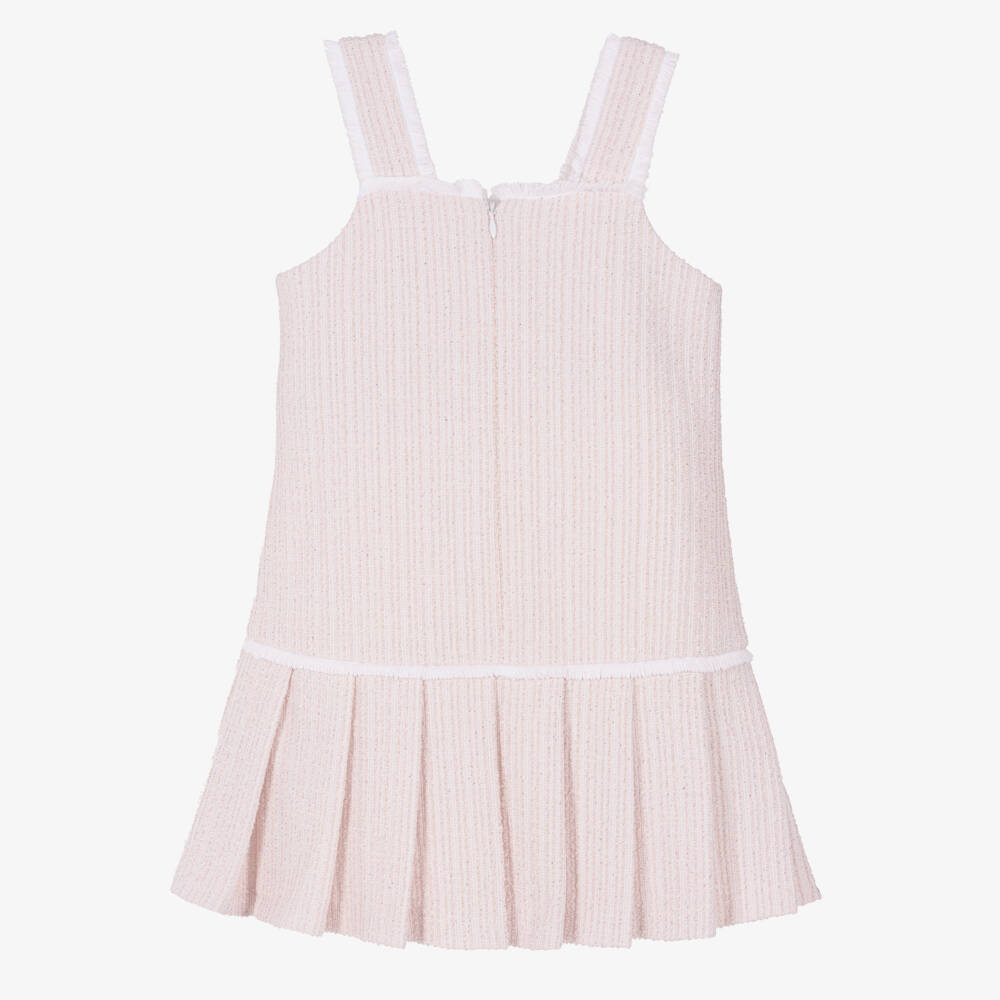 Patachou-Girls Pink & Sparkly Silver Tweed Dress | Childrensalon