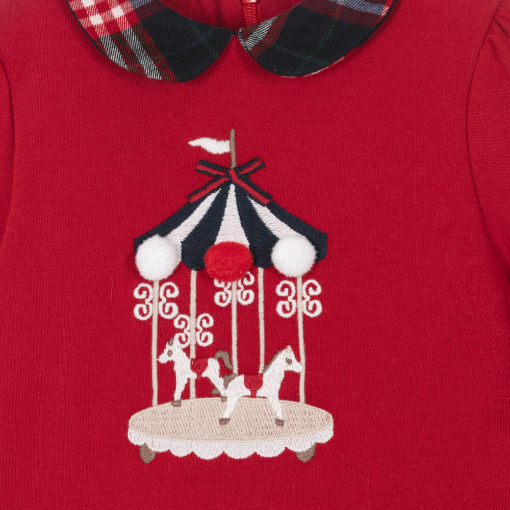Patachou-Girls Red & Blue Pleated Tartan Dress | Childrensalon