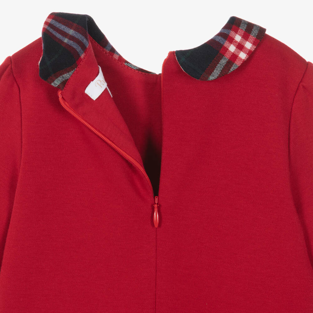 Patachou-Girls Red & Blue Pleated Tartan Dress | Childrensalon