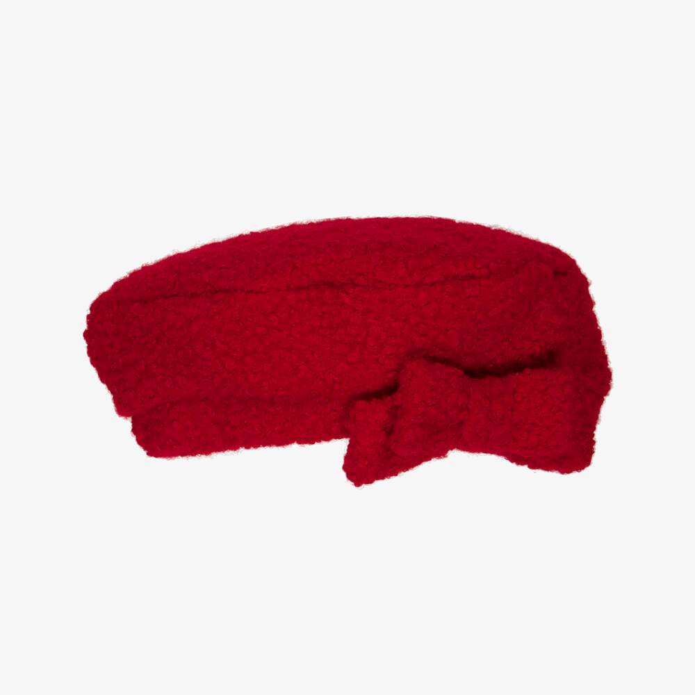 Patachou-Girls Red Bouclé Beret | Childrensalon