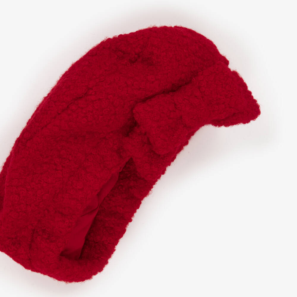 Patachou-Girls Red Bouclé Beret | Childrensalon