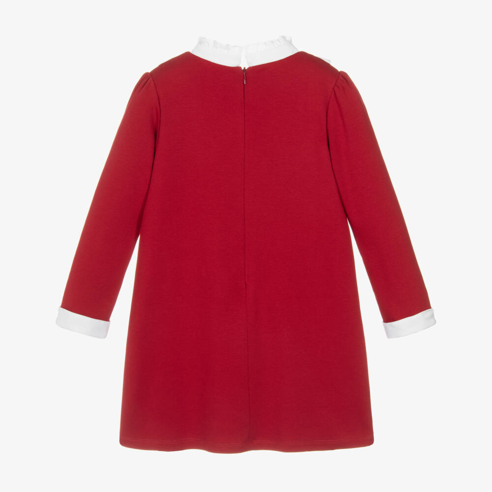 Patachou-Платье трапеция красное из хлопкового трикотажа | Childrensalon
