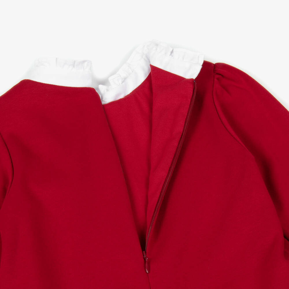 Patachou-Платье трапеция красное из хлопкового трикотажа | Childrensalon