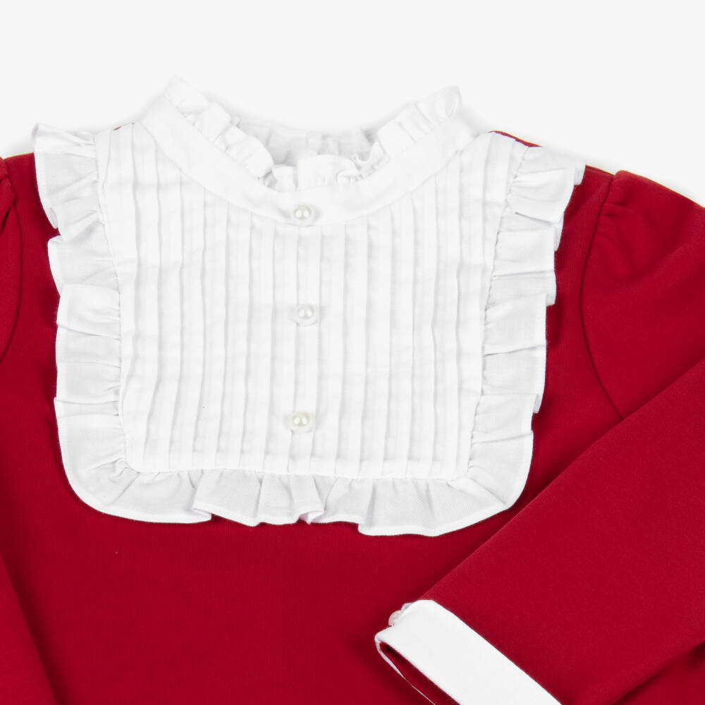 Patachou-Платье трапеция красное из хлопкового трикотажа | Childrensalon