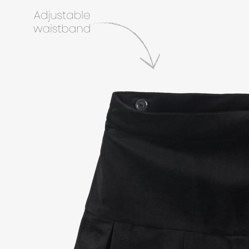 Patachou-Girls White & Black Velvet Skirt Set with Sequins | Childrensalon