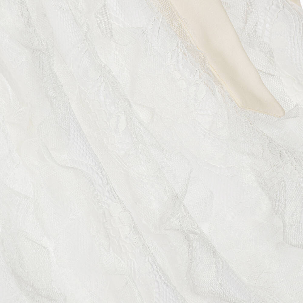 Patachou-Girls White Ruffled Lace Dress | Childrensalon
