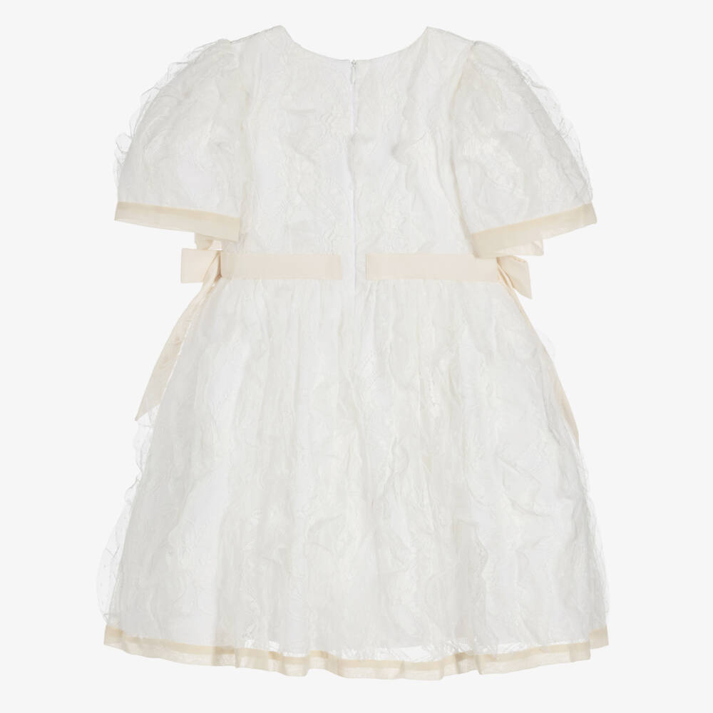 Patachou-Girls White Ruffled Lace Dress | Childrensalon