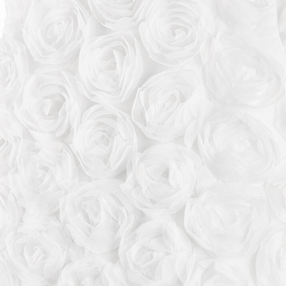 Patachou-Girls White Tulle Dress with 3D Roses | Childrensalon